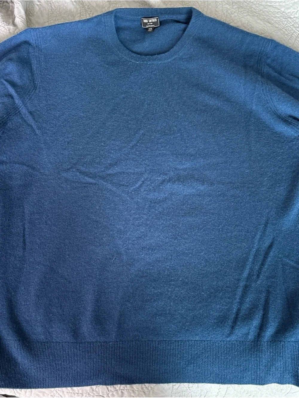 Todd Snyder Navy Blue Crewneck Cashmere Sweater